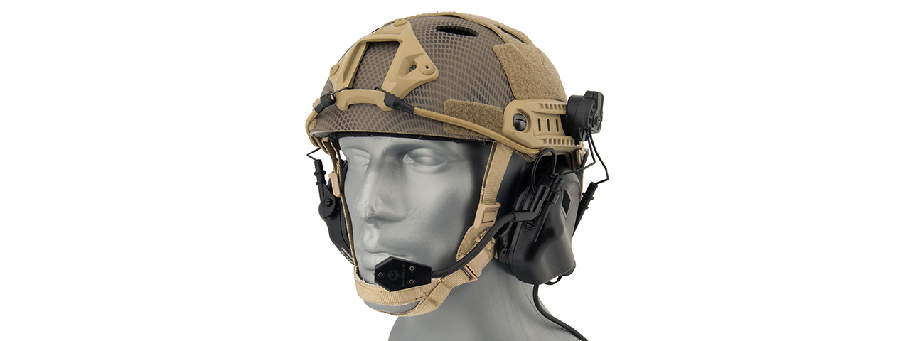 Earmor Tactical Headset M32H Mod 3 with Helmet Adapter (Color: Black) - Click Image to Close