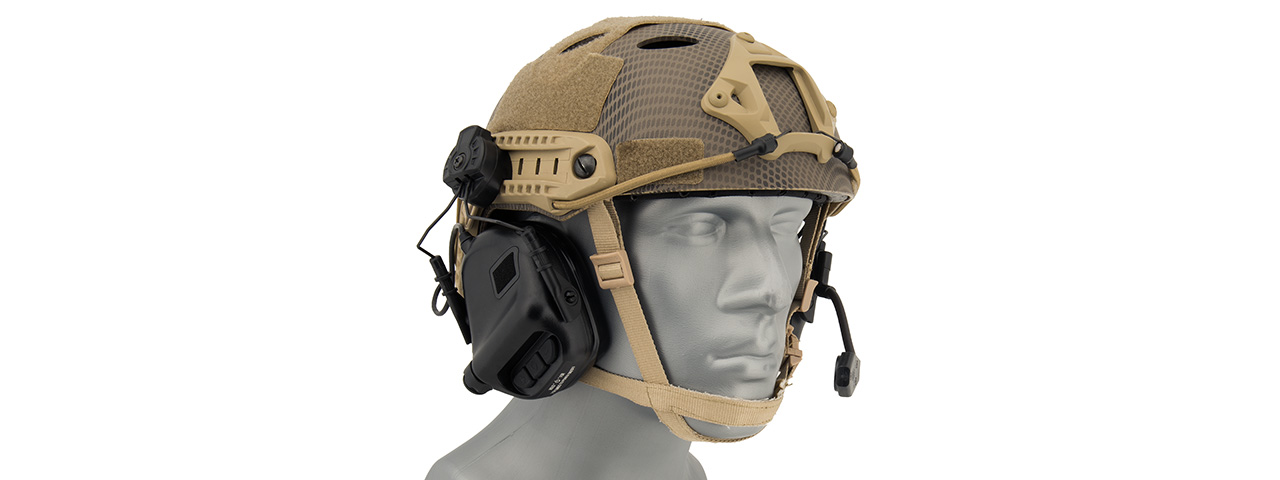 Earmor Tactical Headset M32H Mod 3 with Helmet Adapter (Color: Black) - Click Image to Close