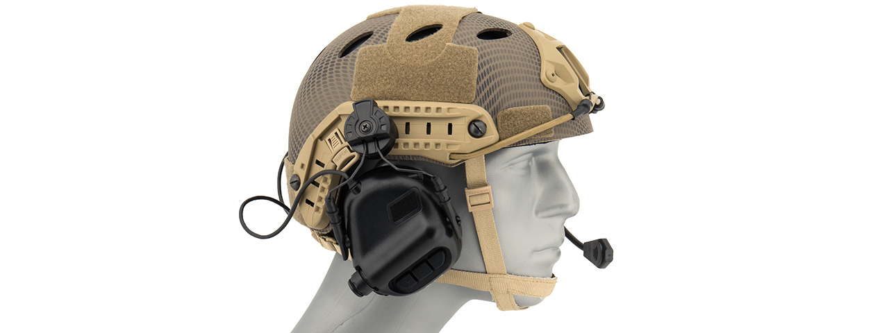 Earmor Tactical Headset M32H Mod 3 with Helmet Adapter (Color: Black) - Click Image to Close