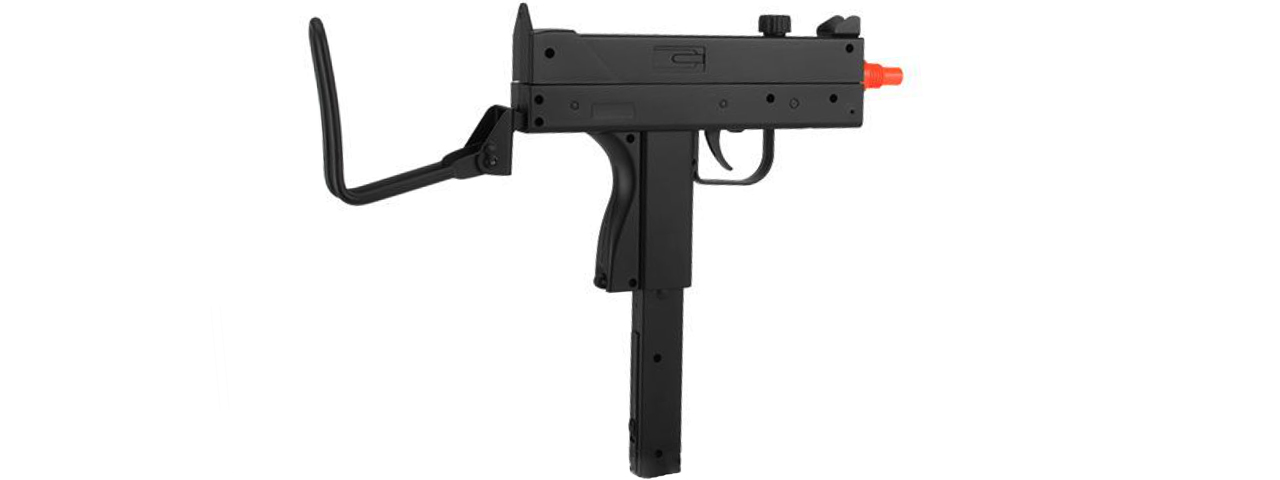 DOUBLE EAGLE AIRSOFT M42F SPRING UZI PISTOL W/ FOLDABLE STOCK - BLACK