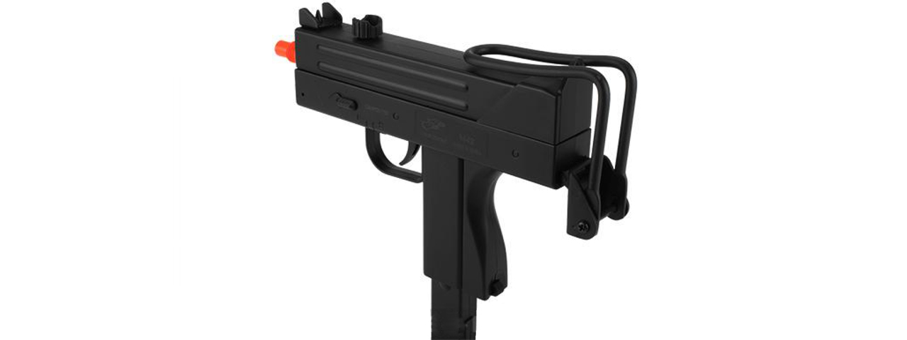 DOUBLE EAGLE AIRSOFT M42F SPRING UZI PISTOL W/ FOLDABLE STOCK - BLACK - Click Image to Close