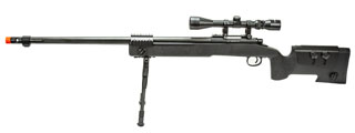 WellFire M40A5 Bolt Action Airsoft Sniper Rifle w/ Scope and Bipod (Color: Black)