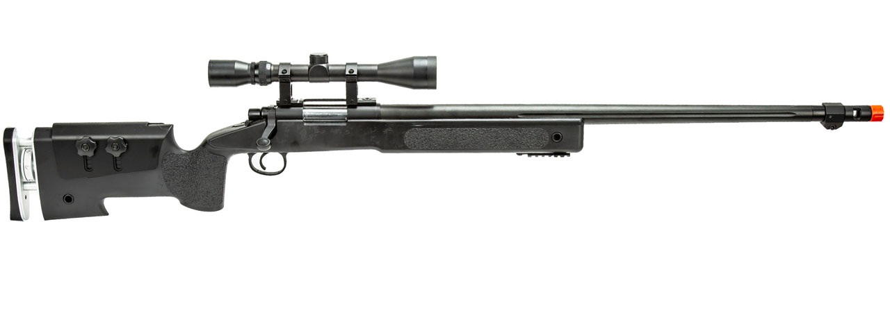 WellFire MB17BA Bolt Action Airsoft Sniper Rifle w/ Scope (Color: Black) - Click Image to Close