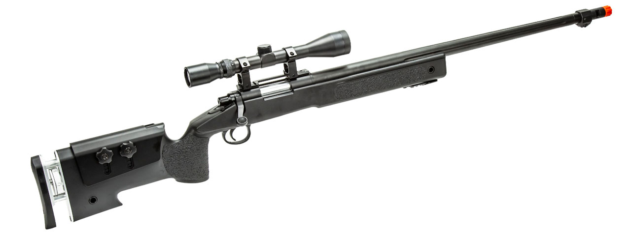 WellFire MB17BA Bolt Action Airsoft Sniper Rifle w/ Scope (Color: Black)