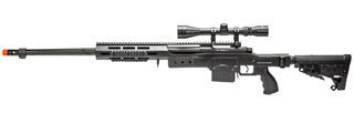 WellFire MB4412B Bolt Action Airsoft Sniper Rifle w/ Scope (Color: Black)