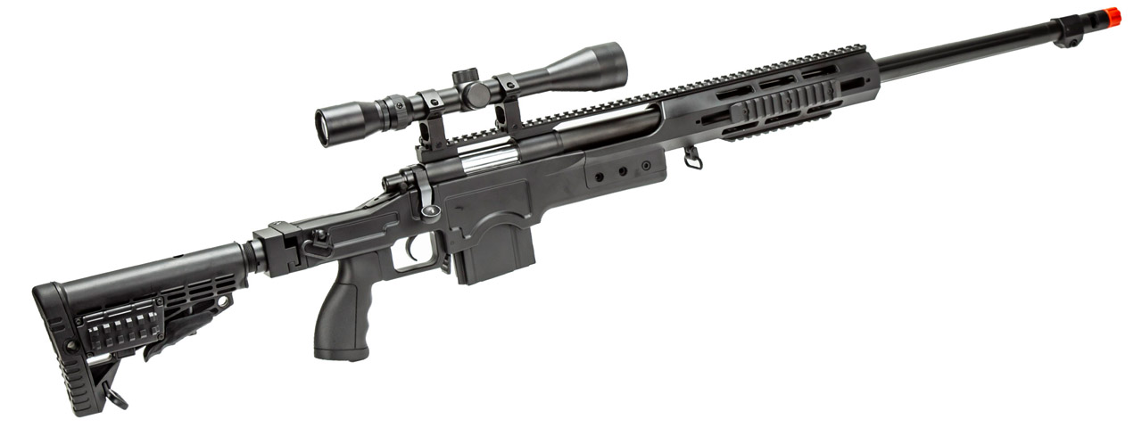 WellFire MB4412B Bolt Action Airsoft Sniper Rifle w/ Scope (Color: Black) - Click Image to Close
