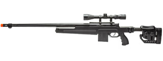 WellFire MB4415BA Bolt Action Airsoft Sniper Rifle w/ Scope (Color: Black)