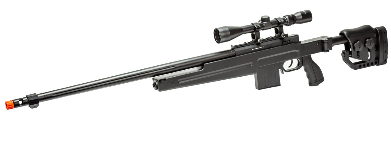 WellFire MB4415BA Bolt Action Airsoft Sniper Rifle w/ Scope (Color: Black) - Click Image to Close