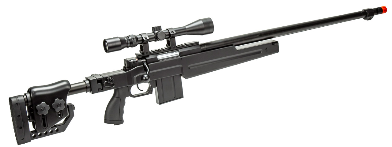 WellFire MB4415BA Bolt Action Airsoft Sniper Rifle w/ Scope (Color: Black)