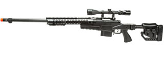 WellFire MB4419-2BA Bolt Action Airsoft Sniper Rifle w/ Scope (Color: Black)