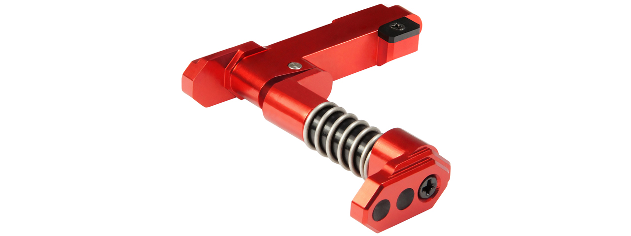 Maxx Model CNC Aluminum Advanced Magazine Release for M4/M16 Style B (Color: Red) - Click Image to Close