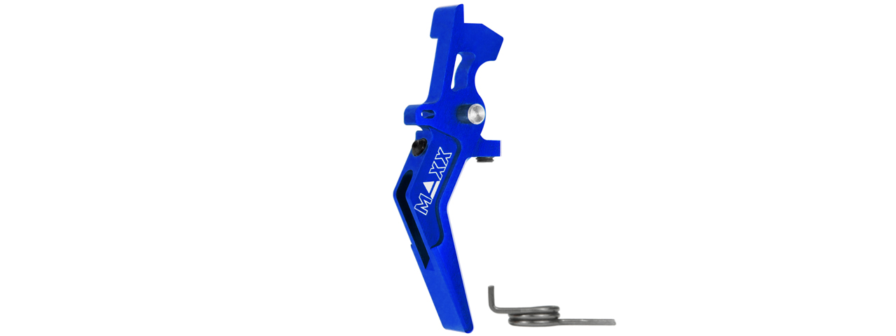 Maxx Model CNC Aluminum Advanced Speed Trigger Style A (Color: Blue) - Click Image to Close