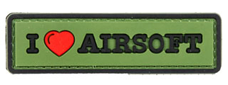 "I Love Airsoft" PVC Morale Patch (Color: Green)