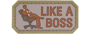 "Like a Boss" PVC Patch (Color: Tan)