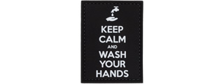 Keep Calm and Wash Your Hands PVC Patch (Color: Black)