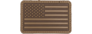 3D US Flag Forward PVC Patch (Color: Coyote Brown)