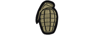 Embroidered Grenade Shape Patch w/ Black Background