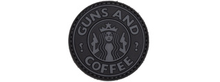 Guns and Coffee PVC Patch (Color: Black and Gray)