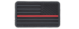 US Flag Reverse PVC Patch w/ Red Stripe (Color: Black and Dark Gray)