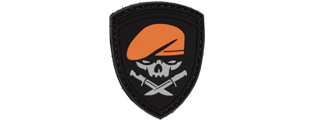 Skull Knife PVC Patch (Color: Black and Red)