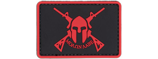 Molon Labe Spartan with Two Rifles PVC Patch (Color: Red)