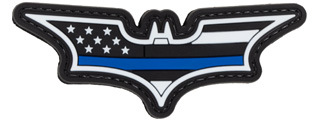 Batman US Flag PVC Patch (Color: Black and White w/ Blue Stripe)