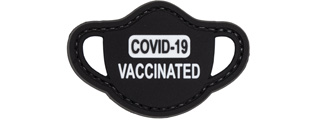 Covid-19 Vaccinated Mask PVC Patch (Color: Black and White)