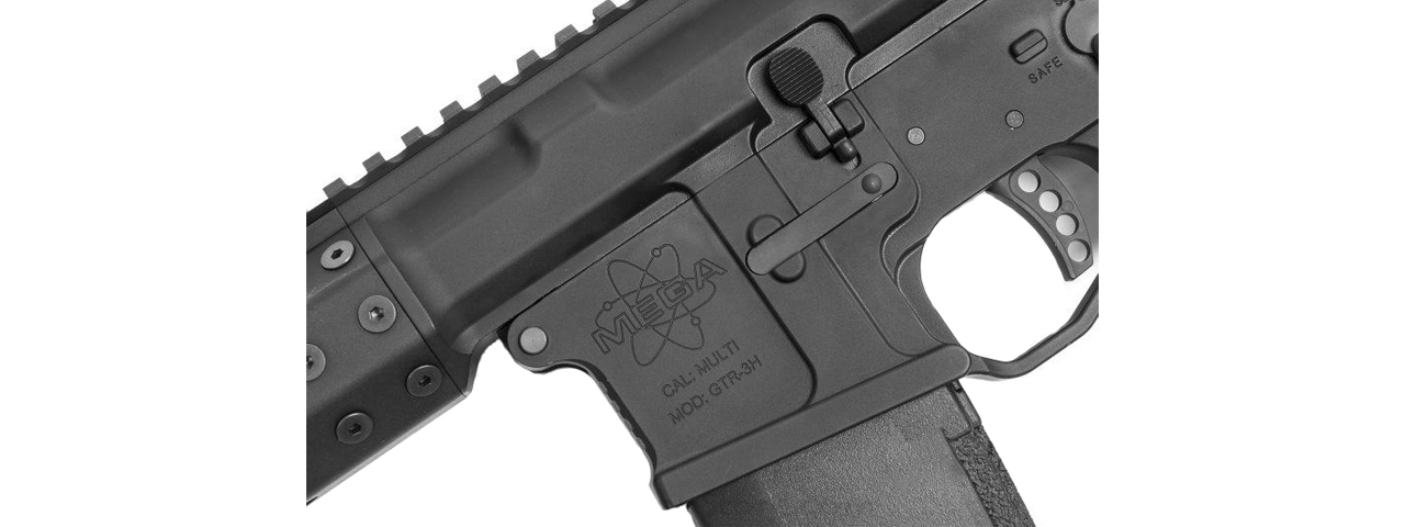 PTS Mega Arms MKM CQB AR-15 Gas Blowback Airsoft Rifle w/ 9" Keymod Handguard (Color: Black) - Click Image to Close