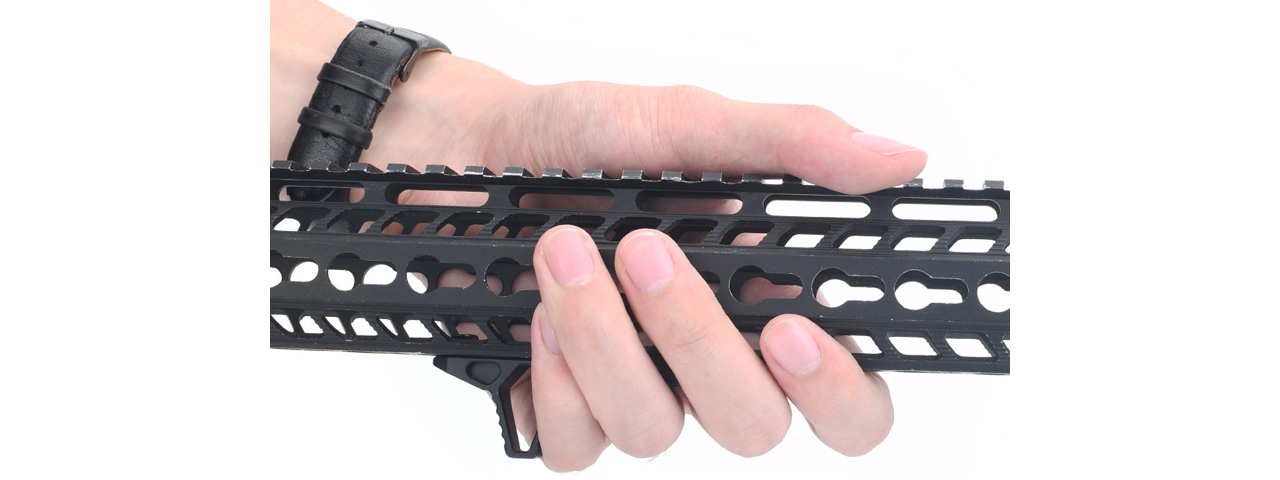 Ranger Armory Angled Hand-Stop for KeyMod and M-LOK (Color: Black)