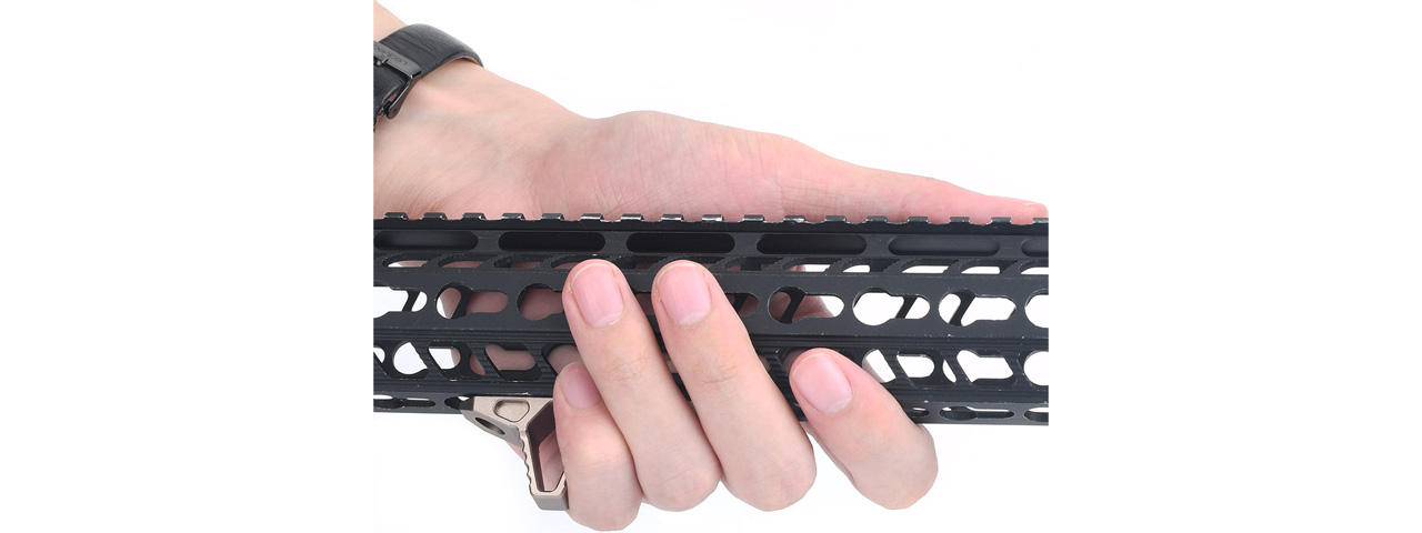 Ranger Armory Angled Hand-Stop for KeyMod and M-LOK (Color: Desert Earth) - Click Image to Close