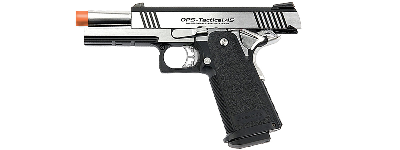 Tokyo Marui Dual Stainless Hi-Capa Custom Gas Blowback Airsoft Pistol (SILVER) - Click Image to Close