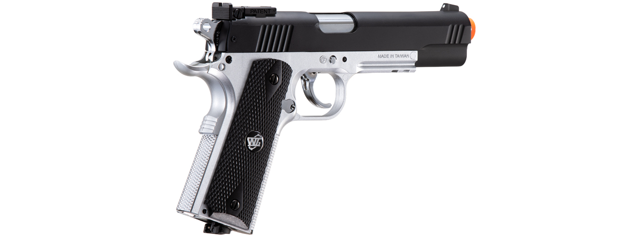 Win Gun Sport 1911 CO2 Non-Blowback Airsoft Pistol w/ Accessory Rail (Color: Black / Silver)