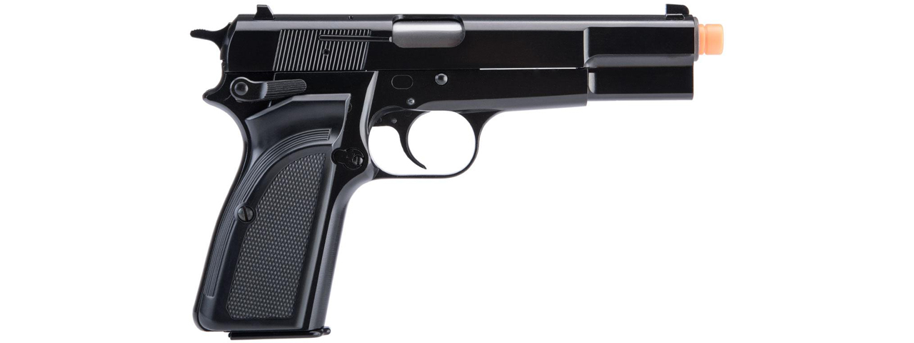 WE Tech Hi-Power Browning MK3 Gas Blowback Airsoft Pistol (Color: Black) - Click Image to Close