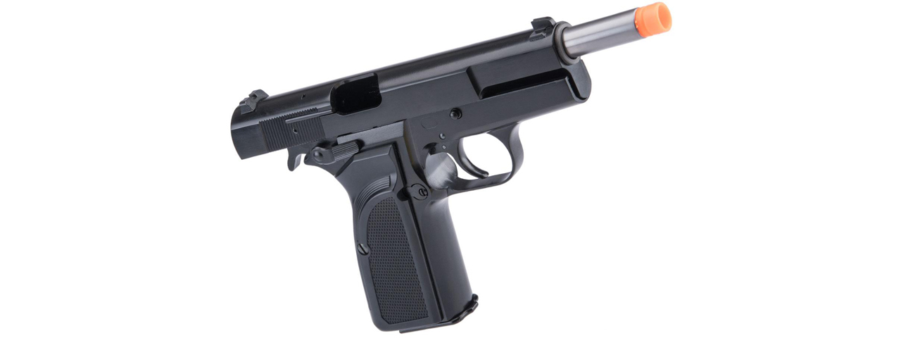 WE Tech Hi-Power Browning MK3 Gas Blowback Airsoft Pistol (Color: Black) - Click Image to Close