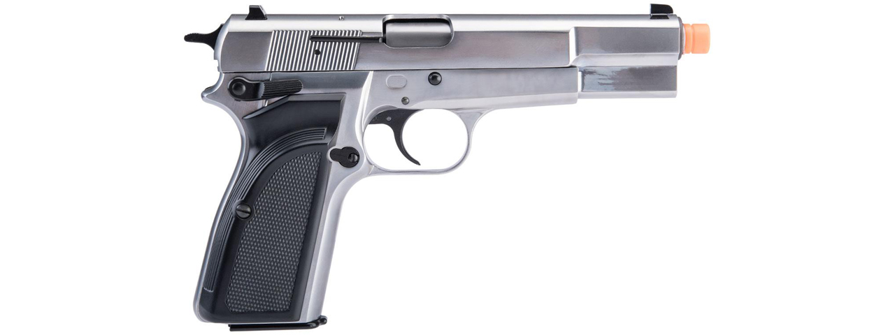 WE Tech Hi-Power Browning MK3 Gas Blowback Airsoft Pistol (Color: Silver)
