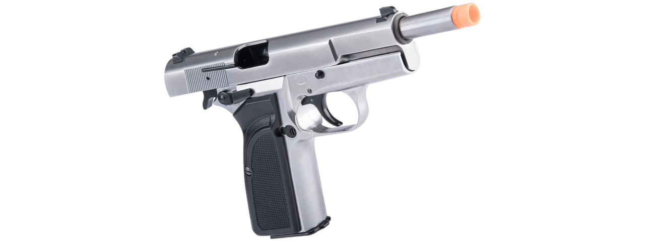 WE Tech Hi-Power Browning MK3 Gas Blowback Airsoft Pistol (Color: Silver)