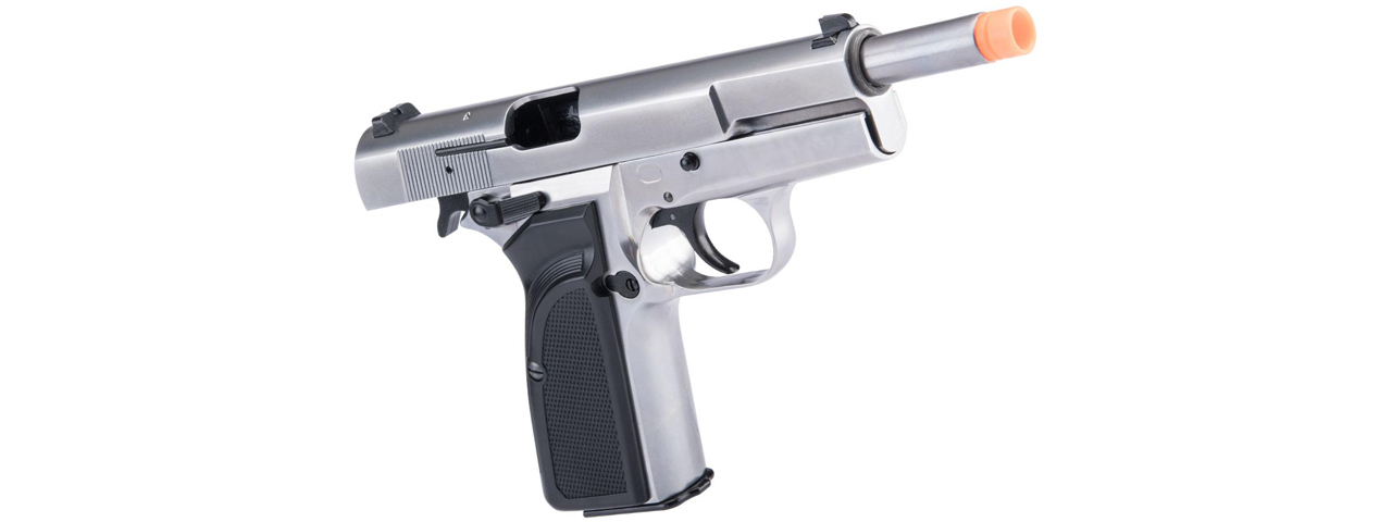 WE Tech Hi-Power Browning MK3 Gas Blowback Airsoft Pistol (Color: Silver) - Click Image to Close