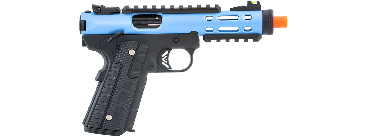 WE-Tech Galaxy 1911 Gas Blowback Airsoft Pistol (Color: Blue Slide w/ Black Lower)