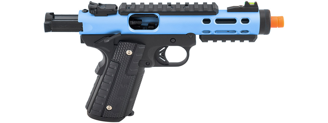 WE-Tech Galaxy 1911 Gas Blowback Airsoft Pistol (Color: Blue Slide w/ Black Lower)