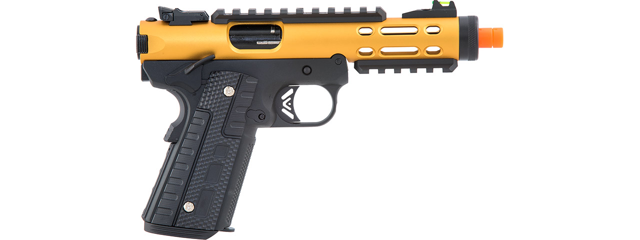 WE-Tech Galaxy 1911 Gas Blowback Airsoft Pistol (Color: Gold Slide w/ Black Lower)