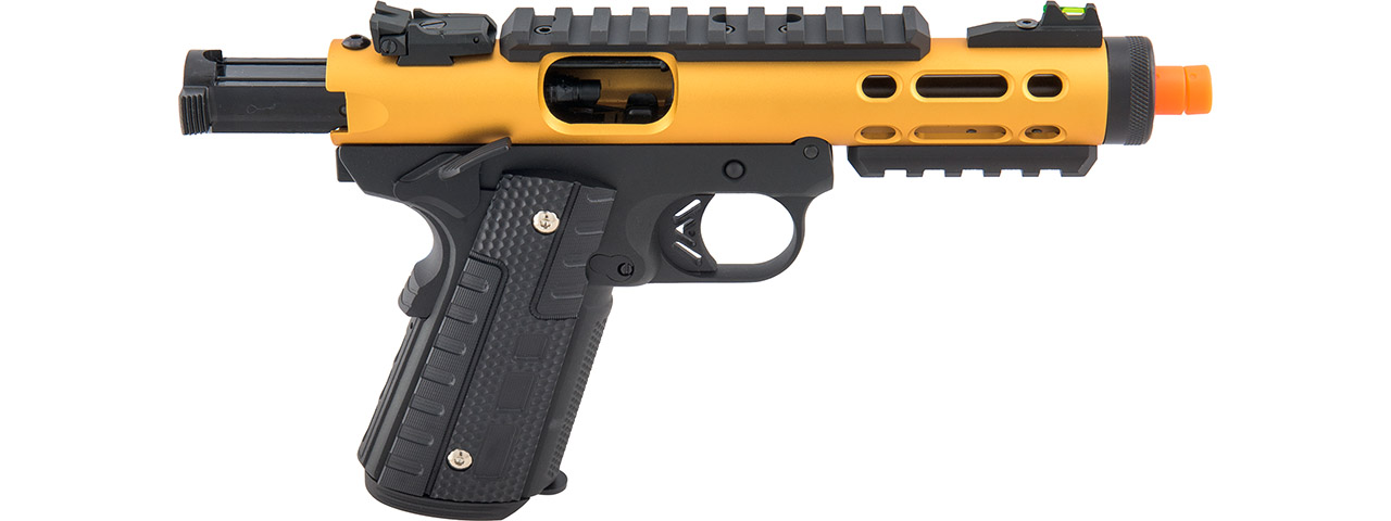 WE-Tech Galaxy 1911 Gas Blowback Airsoft Pistol (Color: Gold Slide w/ Black Lower)