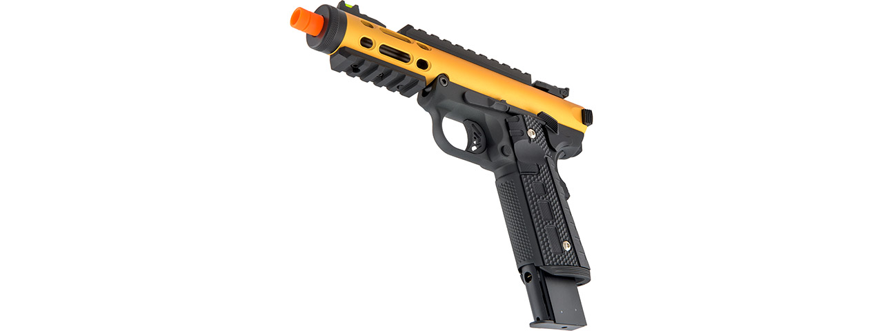 WE-Tech Galaxy 1911 Gas Blowback Airsoft Pistol (Color: Gold Slide w/ Black Lower)