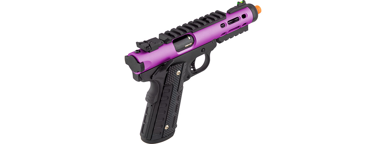 WE-Tech Galaxy 1911 Gas Blowback Airsoft Pistol (Color: Purple Slide w/ Black Lower) - Click Image to Close