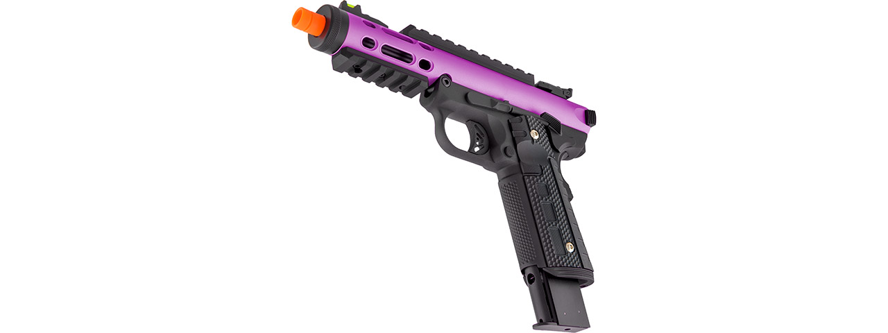 WE-Tech Galaxy 1911 Gas Blowback Airsoft Pistol (Color: Purple Slide w/ Black Lower) - Click Image to Close