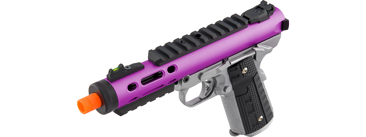 WE-Tech Galaxy 1911 Gas Blowback Airsoft Pistol (Color: Purple Slide w/ Silver Lower) - Click Image to Close