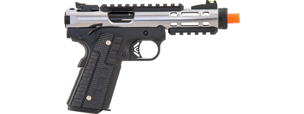 WE-Tech Galaxy 1911 Gas Blowback Airsoft Pistol (Color: Silver Slide w/ Black Lower)