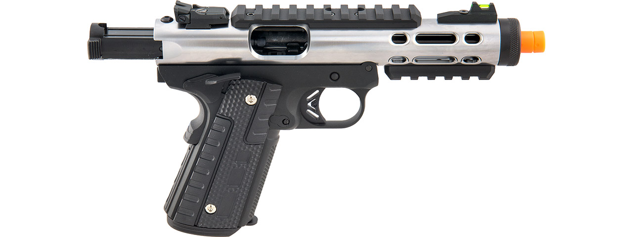 WE-Tech Galaxy 1911 Gas Blowback Airsoft Pistol (Color: Silver Slide w/ Black Lower)