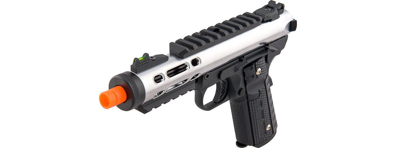 WE-Tech Galaxy 1911 Gas Blowback Airsoft Pistol (Color: Silver Slide w/ Black Lower) - Click Image to Close