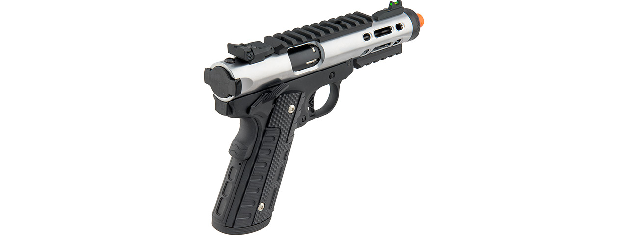 WE-Tech Galaxy 1911 Gas Blowback Airsoft Pistol (Color: Silver Slide w/ Black Lower) - Click Image to Close