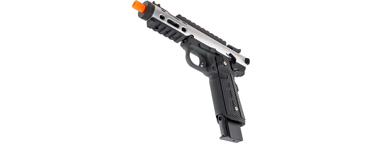 WE-Tech Galaxy 1911 Gas Blowback Airsoft Pistol (Color: Silver Slide w/ Black Lower) - Click Image to Close